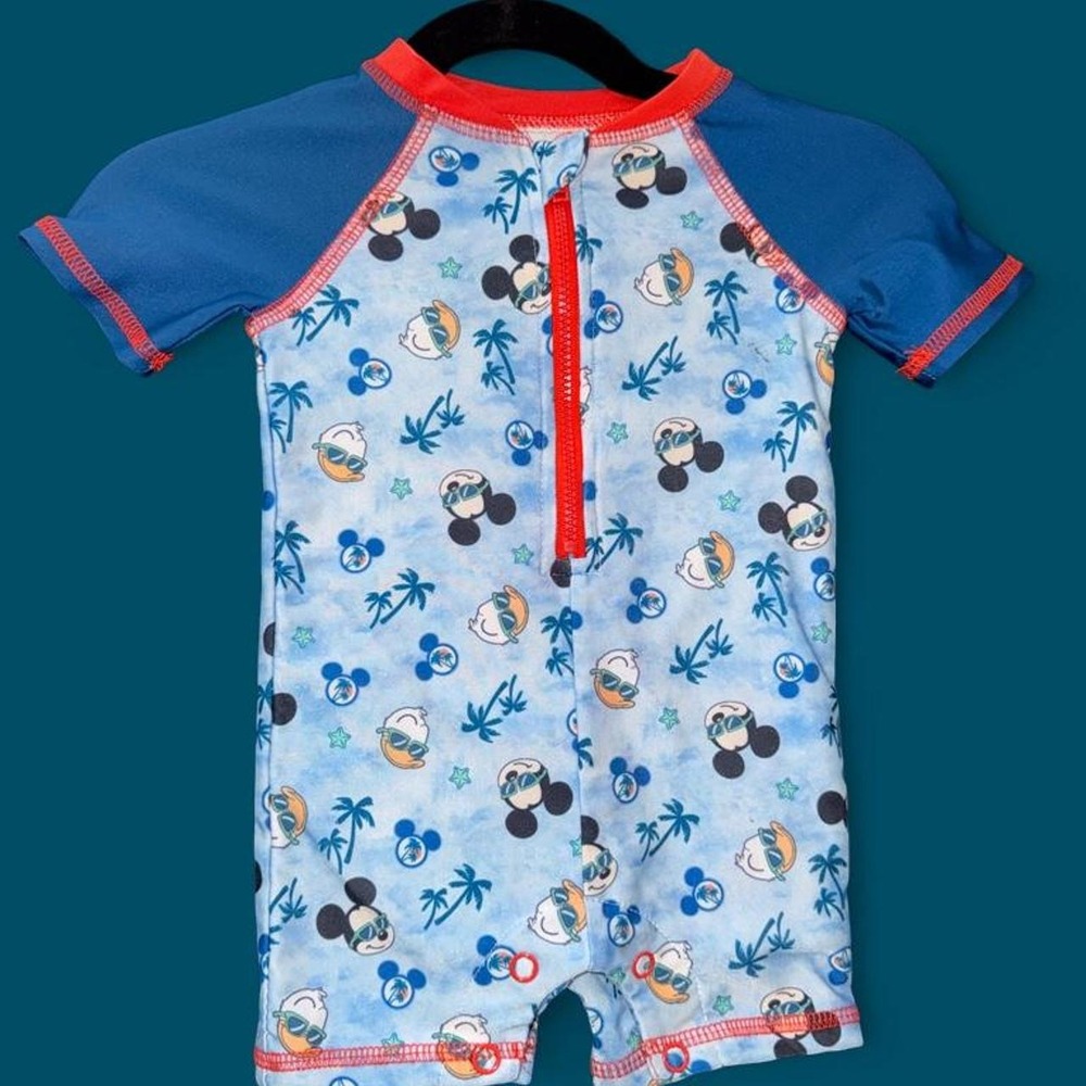 Disney Baby Mickey & Donald Rash Guard Sunsuit 3–6 Months One Piece Swim